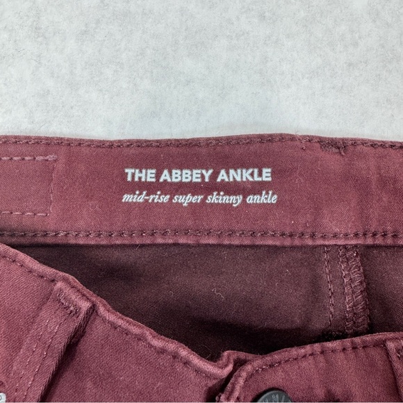 AG JEANS The Abbey Sateen Mid-Rise Skinny Ankle Jeans - Wine - LSS1788 - Sz 24 - Picture 9 of 13
